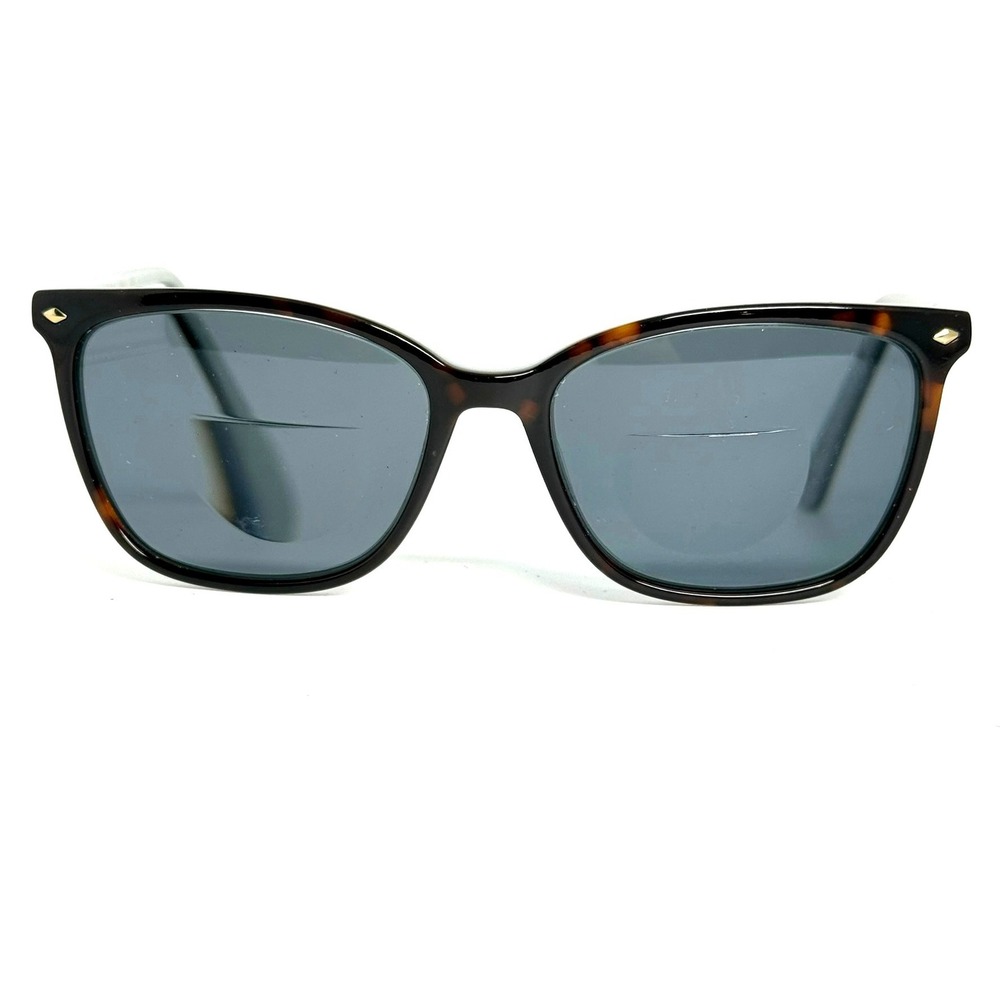 Via Spiga 350-S Tortoise Grey Rectangular Sunglasses Gold Studs Zyloware 135mm